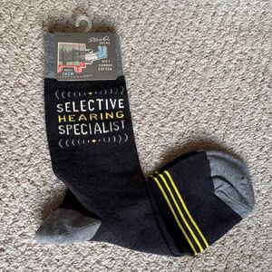 Blue Q crew socks Selective Hearing Specialist 7-12